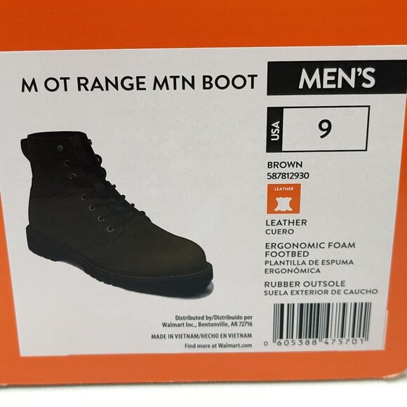 Ozark Trail Range Mountain Leather Boots Men's Size 9 Genuine Leather Upper NIB - Picture 12 of 12
